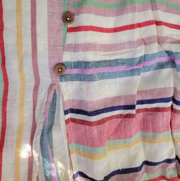 Keep In Touch Unique Striped Asymmetrical Skirt with Button Detail📌 FINAL PRICE - Picture 2 of 4